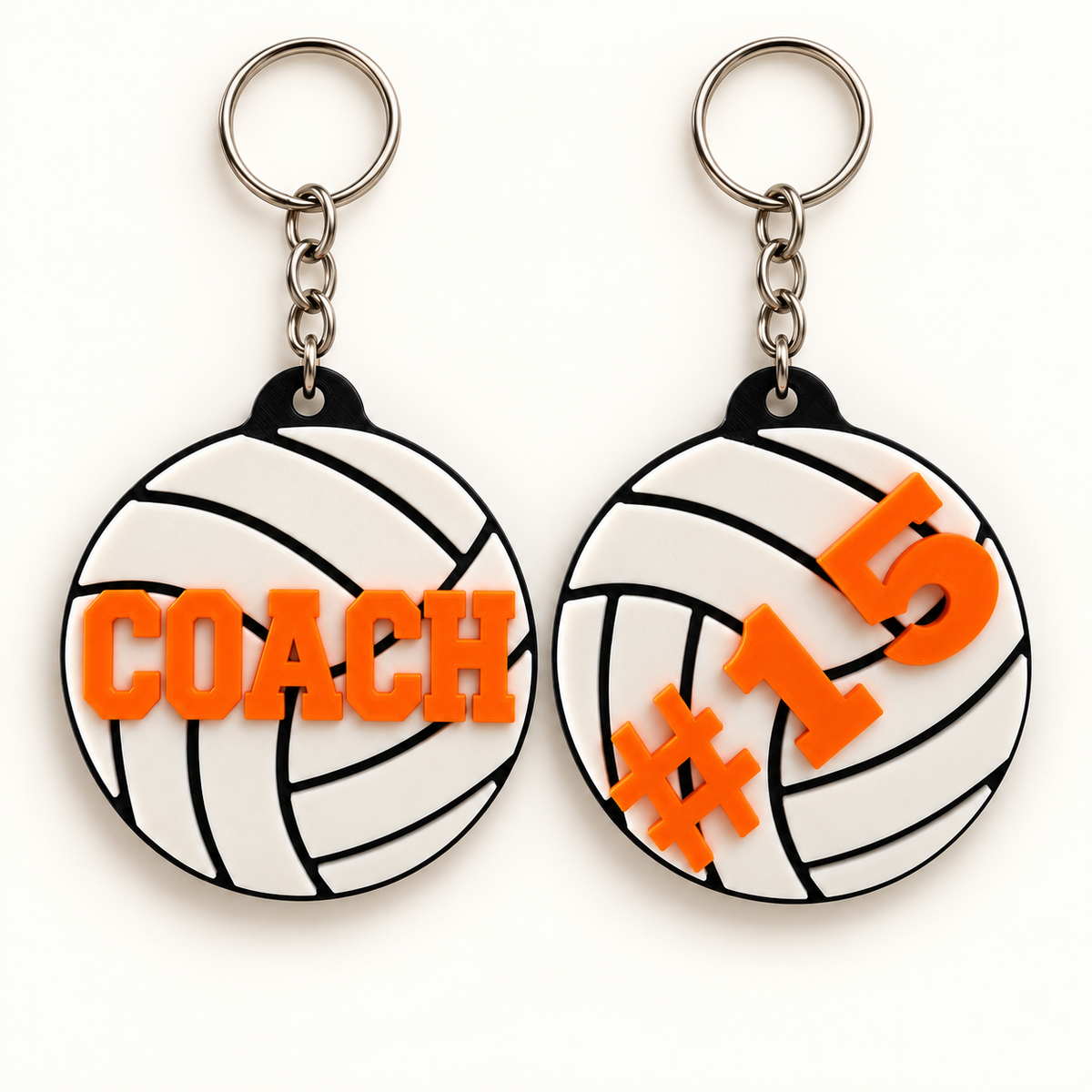 Coach and number 15 keychain options shown together