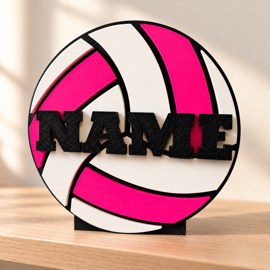Personalized Volleyball Name Sign – Custom Colors & Optional Jersey Number or Class Year
