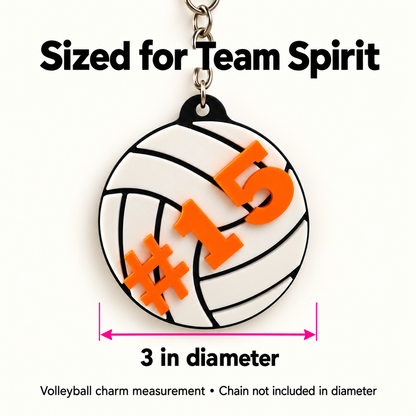 3 inch diameter volleyball charm